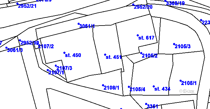 Parcela st. 451 v KÚ Horní Rokytnice nad Jizerou, Katastrální mapa