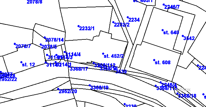 Parcela st. 452/2 v KÚ Horní Rokytnice nad Jizerou, Katastrální mapa