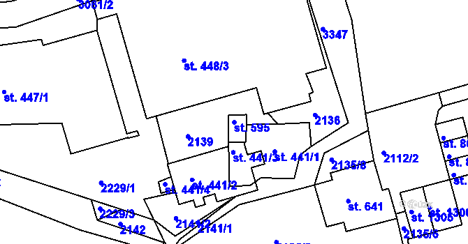 Parcela st. 595 v KÚ Horní Rokytnice nad Jizerou, Katastrální mapa