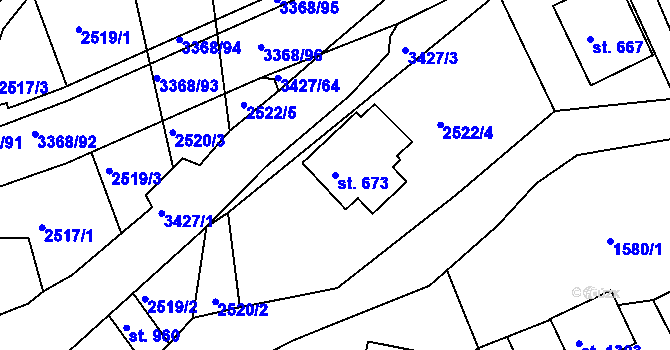 Parcela st. 673 v KÚ Horní Rokytnice nad Jizerou, Katastrální mapa
