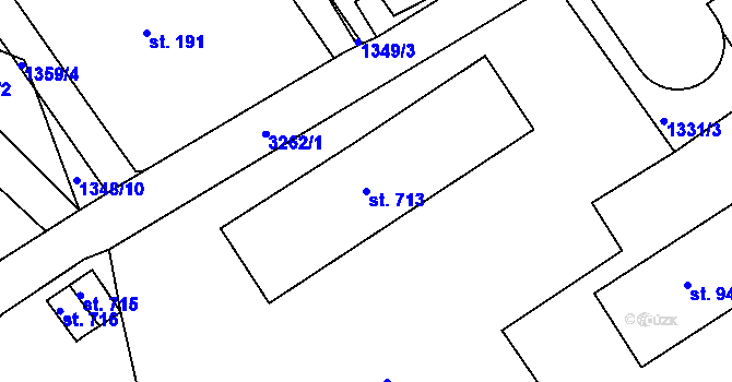 Parcela st. 713 v KÚ Horní Rokytnice nad Jizerou, Katastrální mapa