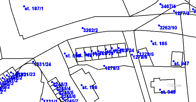 Parcela st. 721 v KÚ Horní Rokytnice nad Jizerou, Katastrální mapa