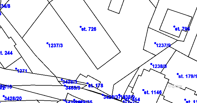Parcela st. 725 v KÚ Horní Rokytnice nad Jizerou, Katastrální mapa