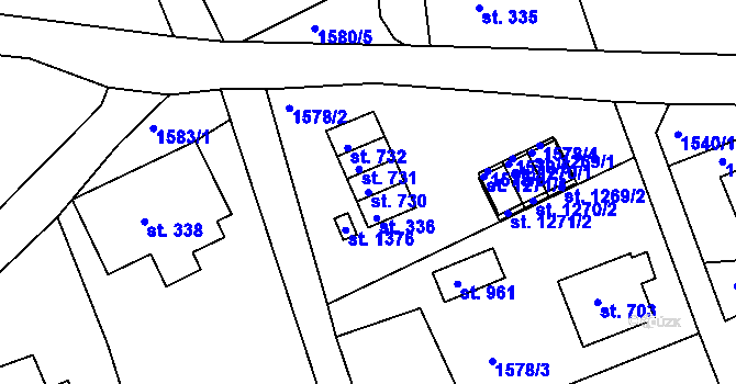 Parcela st. 730 v KÚ Horní Rokytnice nad Jizerou, Katastrální mapa