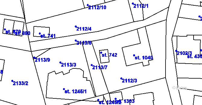 Parcela st. 742 v KÚ Horní Rokytnice nad Jizerou, Katastrální mapa