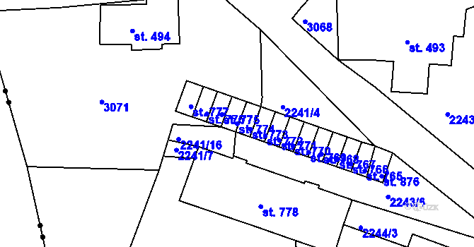 Parcela st. 774 v KÚ Horní Rokytnice nad Jizerou, Katastrální mapa