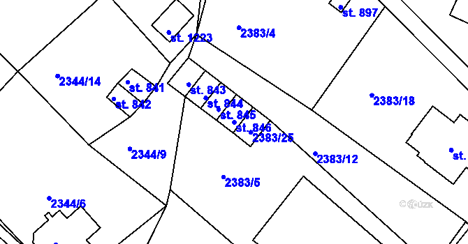 Parcela st. 846 v KÚ Horní Rokytnice nad Jizerou, Katastrální mapa