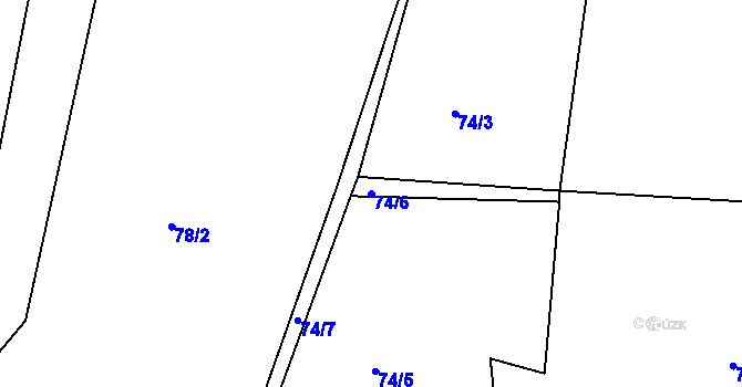 Parcela st. 74/6 v KÚ Horní Rokytnice nad Jizerou, Katastrální mapa