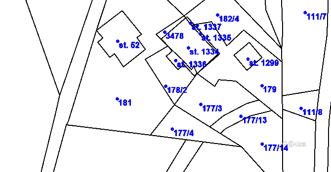 Parcela st. 178/2 v KÚ Horní Rokytnice nad Jizerou, Katastrální mapa