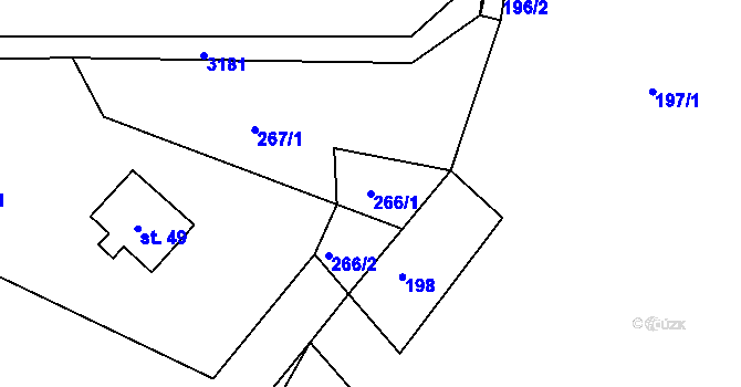 Parcela st. 266/1 v KÚ Horní Rokytnice nad Jizerou, Katastrální mapa