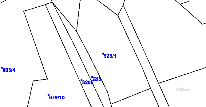 Parcela st. 523/1 v KÚ Horní Rokytnice nad Jizerou, Katastrální mapa