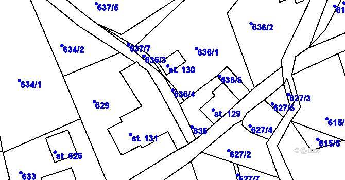 Parcela st. 636/4 v KÚ Horní Rokytnice nad Jizerou, Katastrální mapa