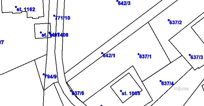 Parcela st. 642/1 v KÚ Horní Rokytnice nad Jizerou, Katastrální mapa