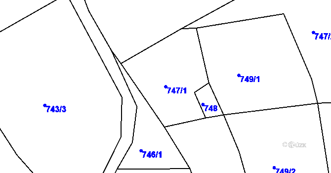 Parcela st. 747/1 v KÚ Horní Rokytnice nad Jizerou, Katastrální mapa