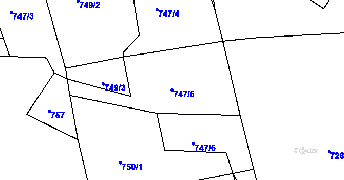 Parcela st. 747/5 v KÚ Horní Rokytnice nad Jizerou, Katastrální mapa