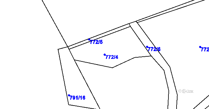Parcela st. 772/4 v KÚ Horní Rokytnice nad Jizerou, Katastrální mapa