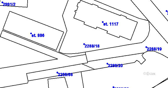 Parcela st. 2288/18 v KÚ Horní Rokytnice nad Jizerou, Katastrální mapa