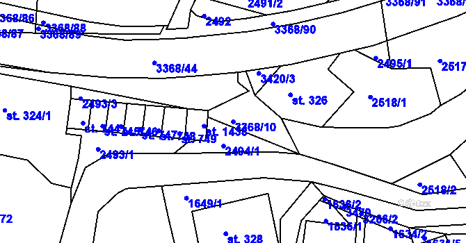 Parcela st. 3368/10 v KÚ Horní Rokytnice nad Jizerou, Katastrální mapa