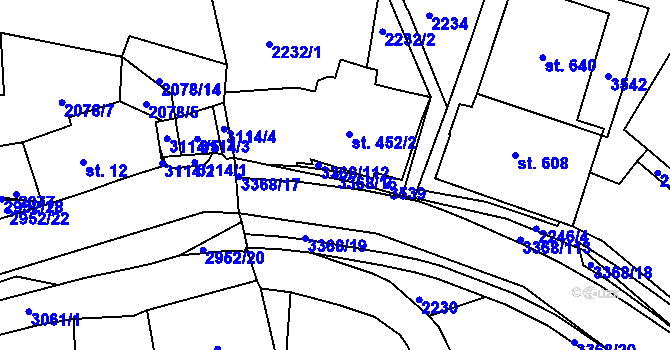 Parcela st. 3368/16 v KÚ Horní Rokytnice nad Jizerou, Katastrální mapa
