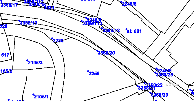 Parcela st. 3368/20 v KÚ Horní Rokytnice nad Jizerou, Katastrální mapa