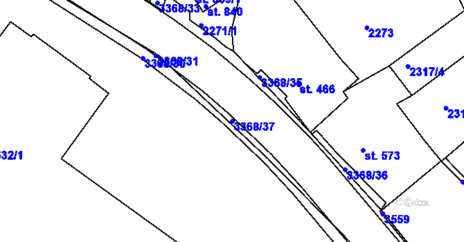 Parcela st. 3368/37 v KÚ Horní Rokytnice nad Jizerou, Katastrální mapa