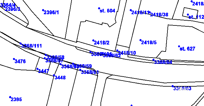 Parcela st. 3368/62 v KÚ Horní Rokytnice nad Jizerou, Katastrální mapa