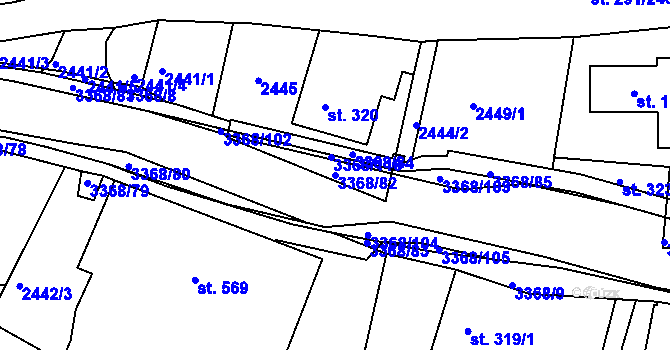 Parcela st. 3368/82 v KÚ Horní Rokytnice nad Jizerou, Katastrální mapa