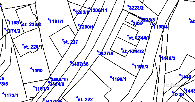 Parcela st. 3427/4 v KÚ Horní Rokytnice nad Jizerou, Katastrální mapa