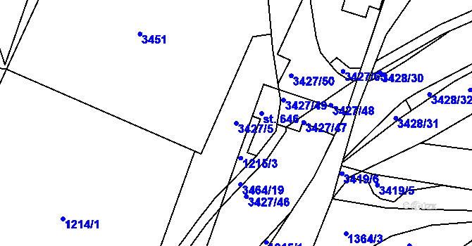 Parcela st. 3427/5 v KÚ Horní Rokytnice nad Jizerou, Katastrální mapa