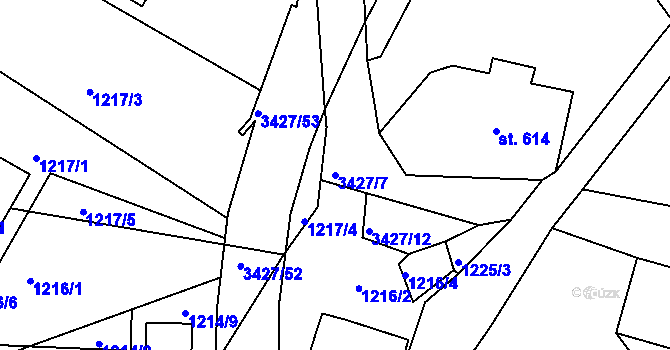 Parcela st. 3427/7 v KÚ Horní Rokytnice nad Jizerou, Katastrální mapa