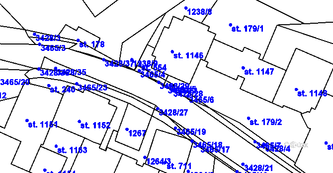 Parcela st. 3428/22 v KÚ Horní Rokytnice nad Jizerou, Katastrální mapa