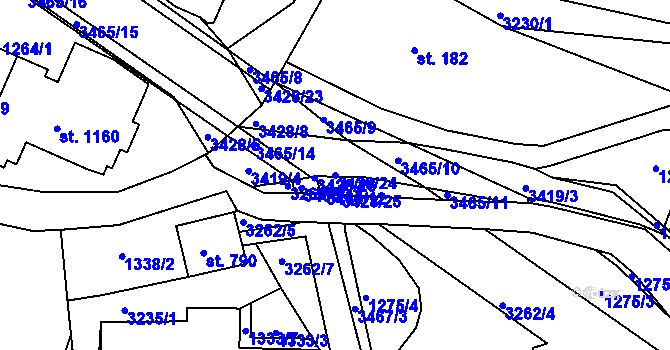 Parcela st. 3428/24 v KÚ Horní Rokytnice nad Jizerou, Katastrální mapa