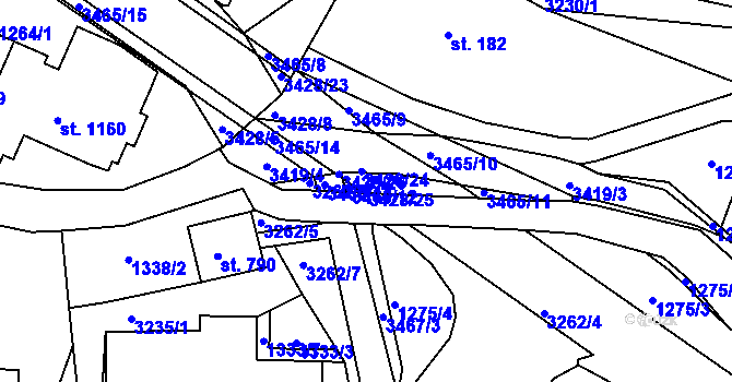 Parcela st. 3428/25 v KÚ Horní Rokytnice nad Jizerou, Katastrální mapa