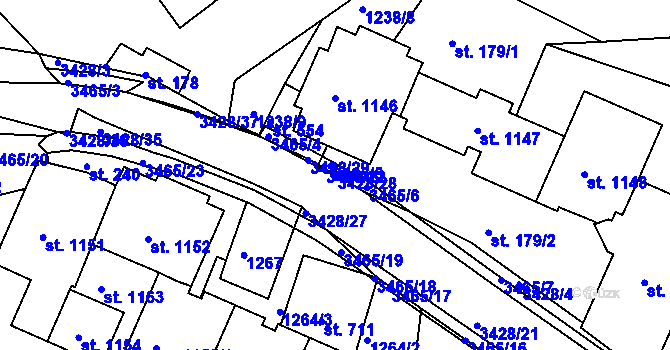 Parcela st. 3428/28 v KÚ Horní Rokytnice nad Jizerou, Katastrální mapa