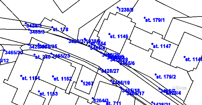 Parcela st. 3428/29 v KÚ Horní Rokytnice nad Jizerou, Katastrální mapa