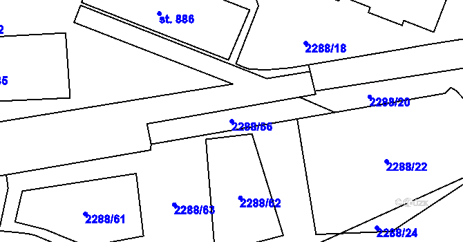 Parcela st. 2288/66 v KÚ Horní Rokytnice nad Jizerou, Katastrální mapa