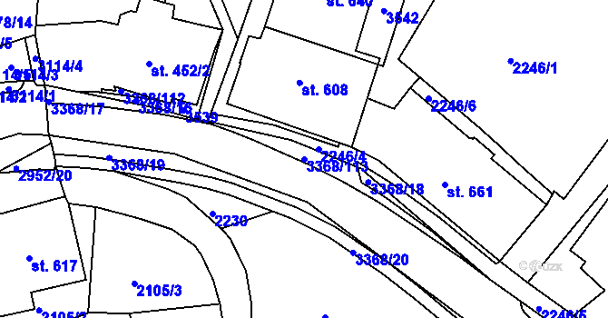 Parcela st. 3368/113 v KÚ Horní Rokytnice nad Jizerou, Katastrální mapa