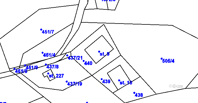 Parcela st. 9 v KÚ Rokytno v Krkonoších, Katastrální mapa