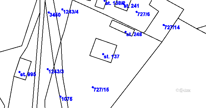Parcela st. 137 v KÚ Rokytno v Krkonoších, Katastrální mapa