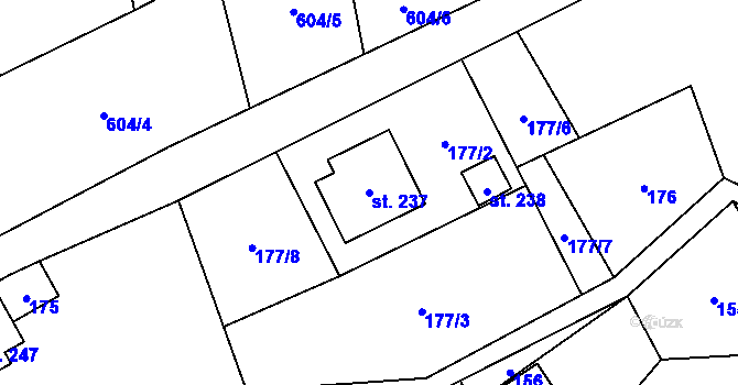 Parcela st. 237 v KÚ Rokytno v Krkonoších, Katastrální mapa