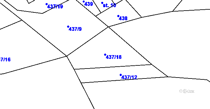 Parcela st. 437/18 v KÚ Rokytno v Krkonoších, Katastrální mapa