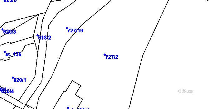 Parcela st. 727/2 v KÚ Rokytno v Krkonoších, Katastrální mapa
