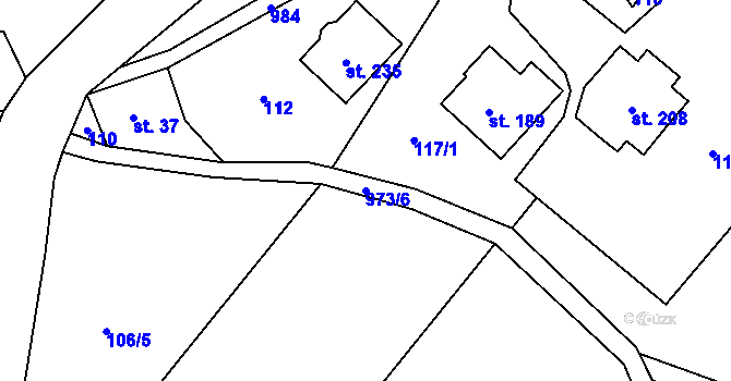 Parcela st. 973/6 v KÚ Rokytno v Krkonoších, Katastrální mapa