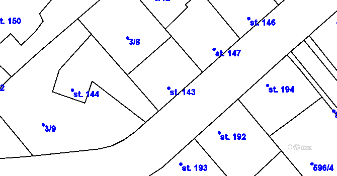 Parcela st. 143 v KÚ Rokytnice nad Rokytnou, Katastrální mapa