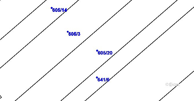 Parcela st. 605/20 v KÚ Rokytnice nad Rokytnou, Katastrální mapa