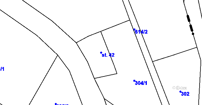 Parcela st. 42 v KÚ Dolní Rokytnice v Orlických horách, Katastrální mapa