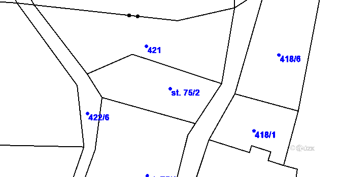 Parcela st. 75/2 v KÚ Dolní Rokytnice v Orlických horách, Katastrální mapa