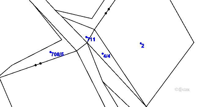 Parcela st. 4/4 v KÚ Dolní Rokytnice v Orlických horách, Katastrální mapa