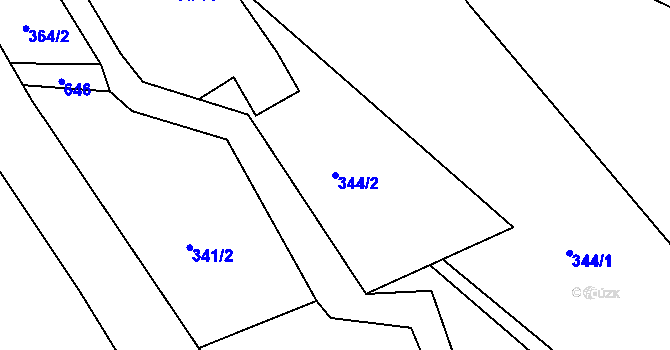Parcela st. 344/2 v KÚ Dolní Rokytnice v Orlických horách, Katastrální mapa