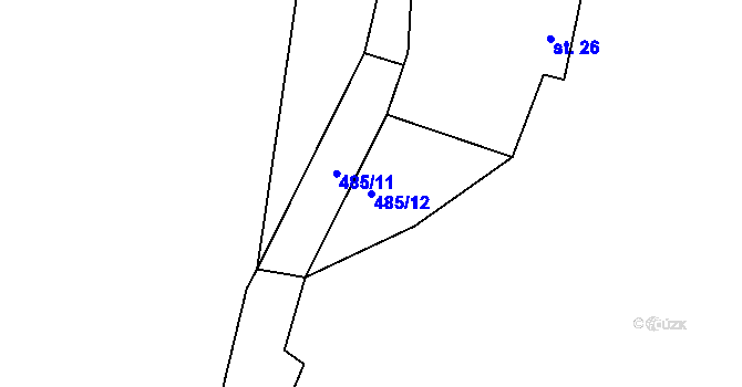 Parcela st. 485/12 v KÚ Dolní Rokytnice v Orlických horách, Katastrální mapa